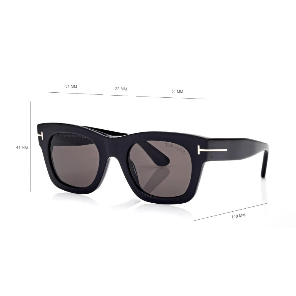 Tom Ford Emma-02 FT1314 Sunglasses – Oversized Butterfly Frame, Acetate Designer Eyewear, UV Protection Lenses | Black/Grey - 889214626141