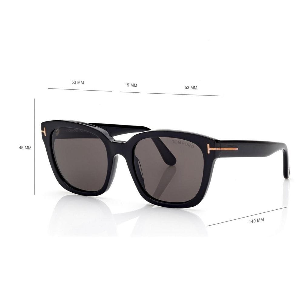 Tom Ford FT1216 Haylay Sunglasses – Soft Square Acetate Frame, Smoke UV Protection Lenses, Signature T Temple Detail | Shiny Black/Grey- 889214558701