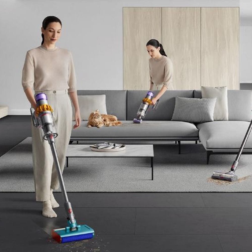 Dyson V15s Detect Submarine Wet & Dry Vacuum Cleaner, 240AW Suction Power, Submarine Wet Roller Head, HEPA Filtration & Fluffy Optic Laser | Iron/Nickel - SV47