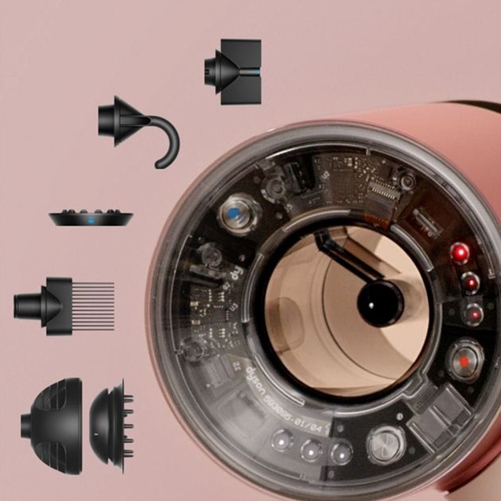 Dyson Supersonic Nural Hair Dryer, Scalp Protect Mode, Attachment Learning, Intelligent Heat Control & Fast Drying Technology | Ceramic Pink/Rose Gold - HD16 T1/T2