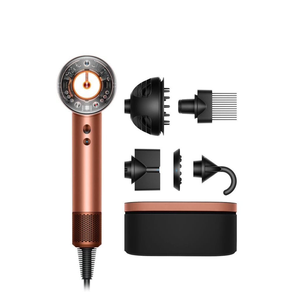 Dyson Supersonic Nural Hair Dryer for Curly+Coily Hair, Scalp Protect Mode, Intelligent Heat Control, Fast Drying & Attachment Learning | Amber Silk - 143714-01