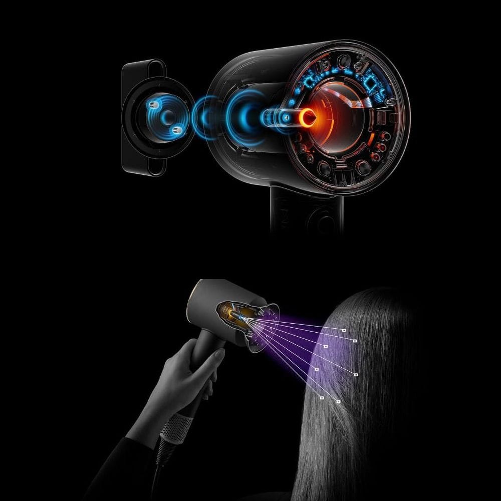 Dyson Supersonic Nural Hair Dryer for Curly+Coily Hair, Scalp Protect Mode, Intelligent Heat Control, Fast Drying & Attachment Learning | Amber Silk - 143714-01