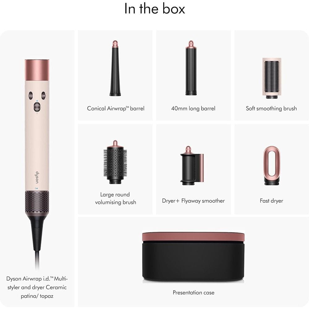 Dyson Airwrap Multi-Styler & Dryer, 1300W Digital Motor, Coanda Air Styling, Intelligent Heat Control & Multiple Attachments | Ceramic Pink/Rose Gold - HS08 T1/T2