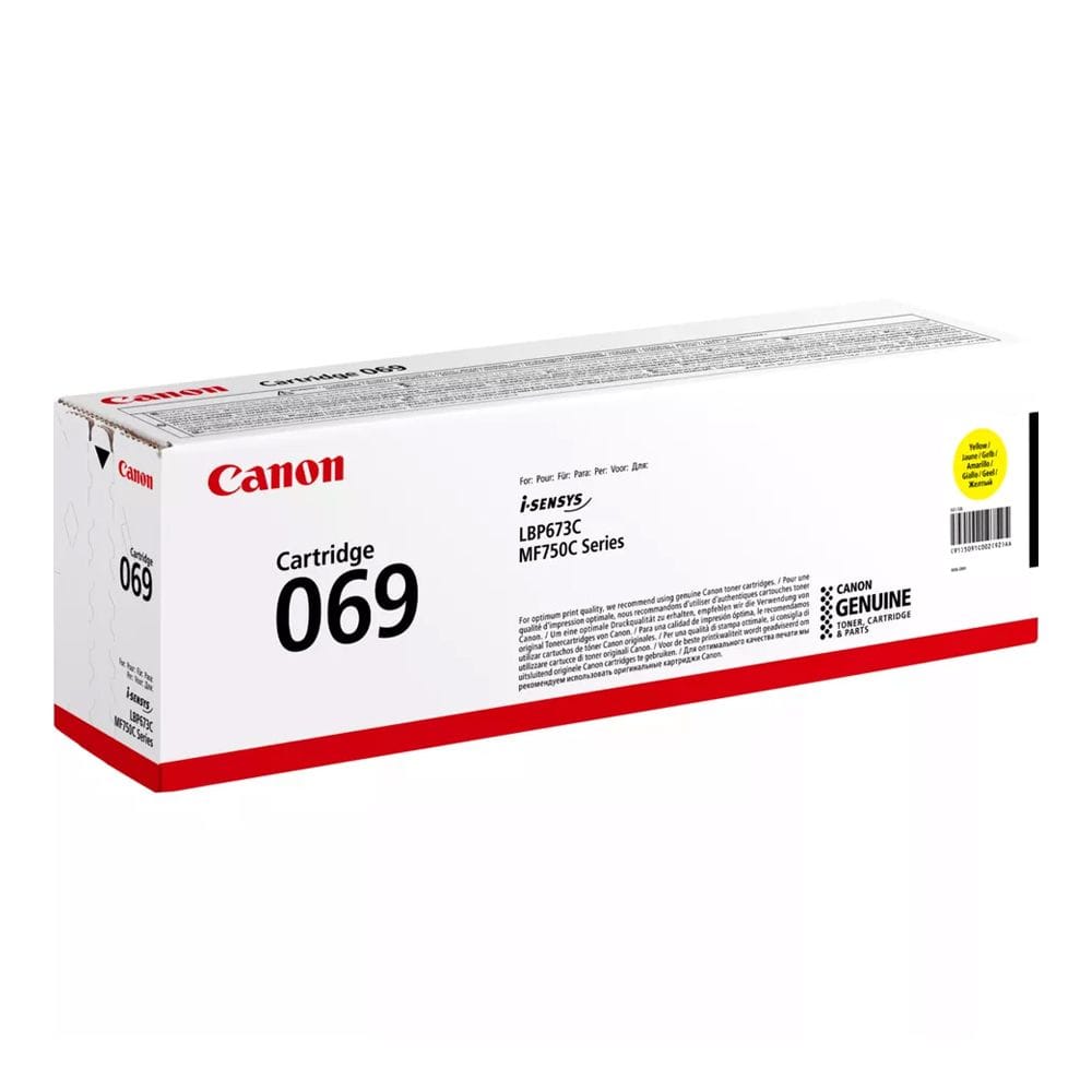 Canon 069 Laser Toner Cartridge, Genuine Yellow Toner, Standard Yield 1900 Pages, High-Quality Color Printing & Canon i-SENSYS Compatibility | Yellow - 4549292196689