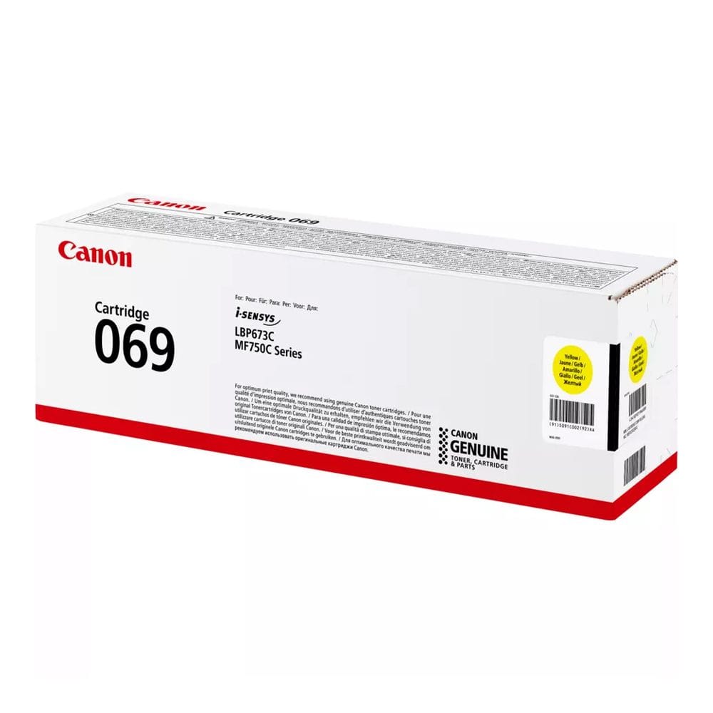 Canon 069 Laser Toner Cartridge, Genuine Yellow Toner, Standard Yield 1900 Pages, High-Quality Color Printing & Canon i-SENSYS Compatibility | Yellow - 4549292196689
