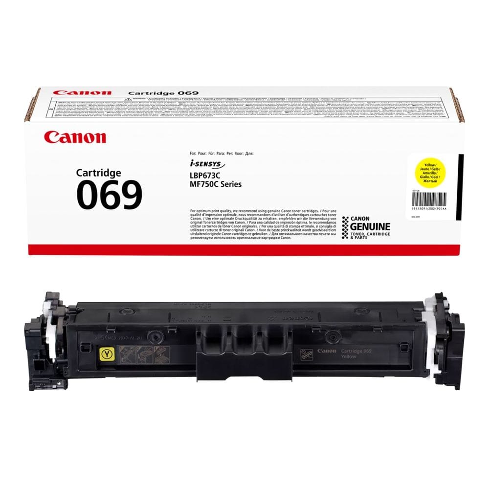 Canon 069 Laser Toner Cartridge, Genuine Yellow Toner, Standard Yield 1900 Pages, High-Quality Color Printing & Canon i-SENSYS Compatibility | Yellow - 4549292196689
