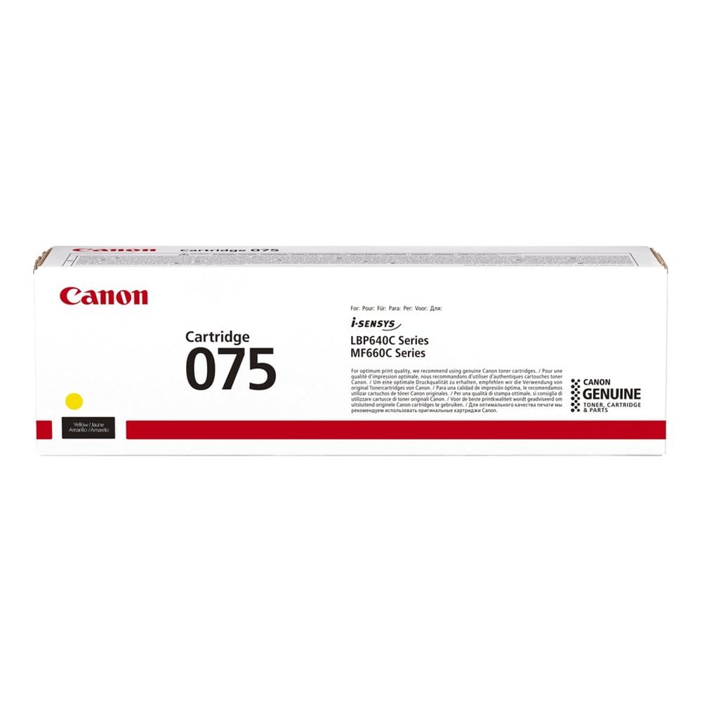 Canon 075 Laser Toner Cartridge, Genuine Yellow Toner, Standard Yield 1300 Pages, High-Quality Color Printing & Canon i-SENSYS Compatibility | Yellow - 4549292224238