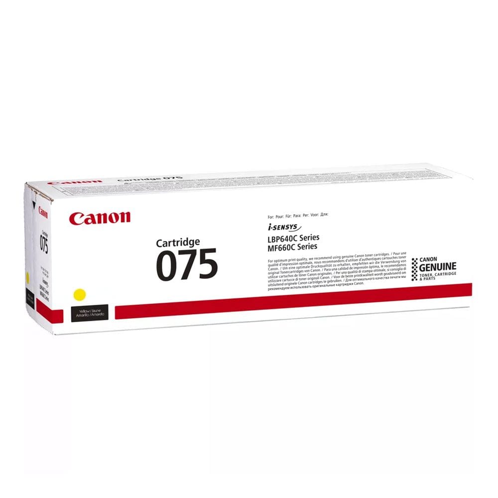 Canon 075 Laser Toner Cartridge, Genuine Yellow Toner, Standard Yield 1300 Pages, High-Quality Color Printing & Canon i-SENSYS Compatibility | Yellow - 4549292224238