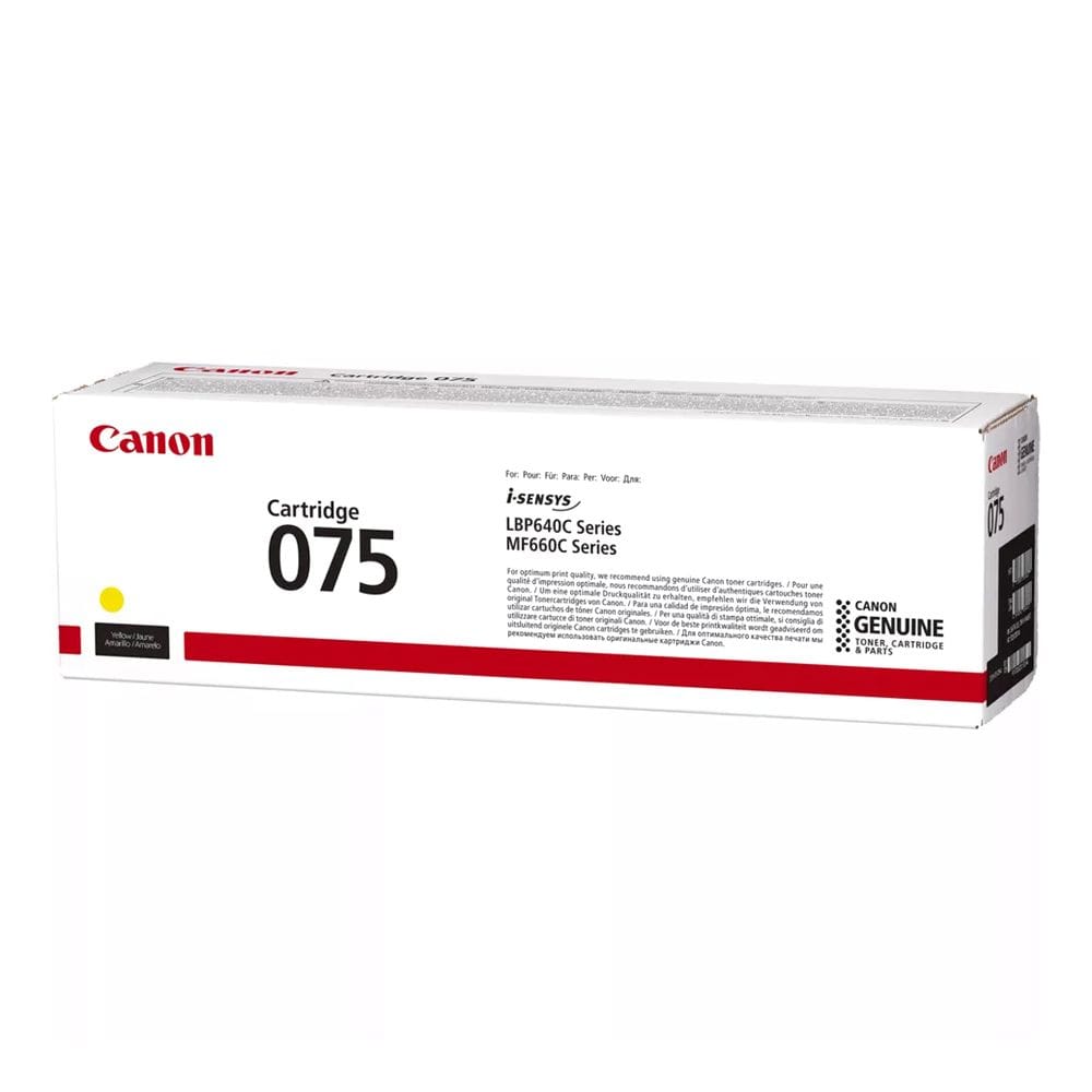 Canon 075 Laser Toner Cartridge, Genuine Yellow Toner, Standard Yield 1300 Pages, High-Quality Color Printing & Canon i-SENSYS Compatibility | Yellow - 4549292224238