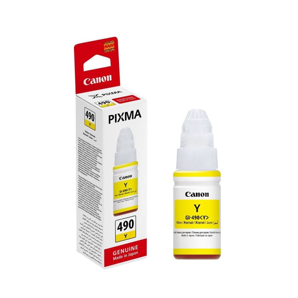 Canon GI-490 Yellow Ink Bottle, Genuine Canon Ink, High Yield 7000 Pages, Refillable Ink Tank System & PIXMA G Series Compatibility | Yellow - 4549292041781