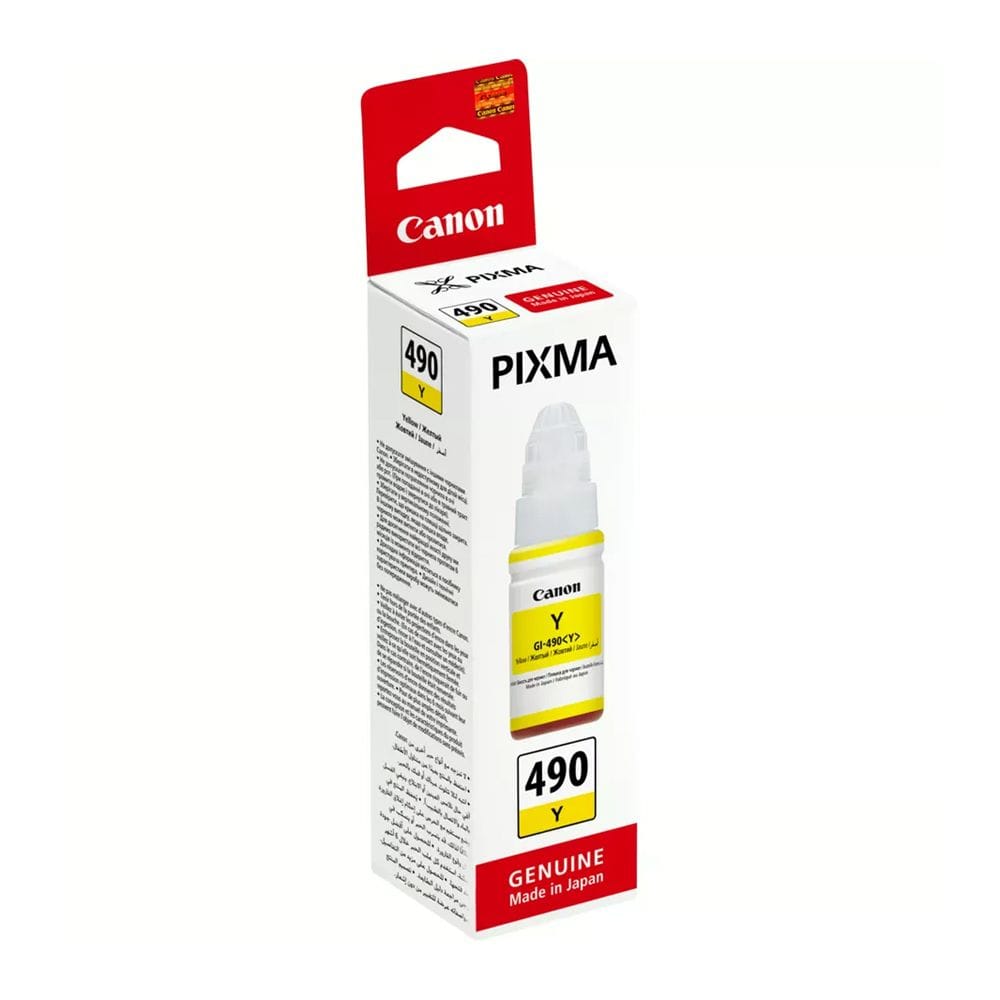 Canon GI-490 Yellow Ink Bottle, Genuine Canon Ink, High Yield 7000 Pages, Refillable Ink Tank System & PIXMA G Series Compatibility | Yellow - 4549292041781
