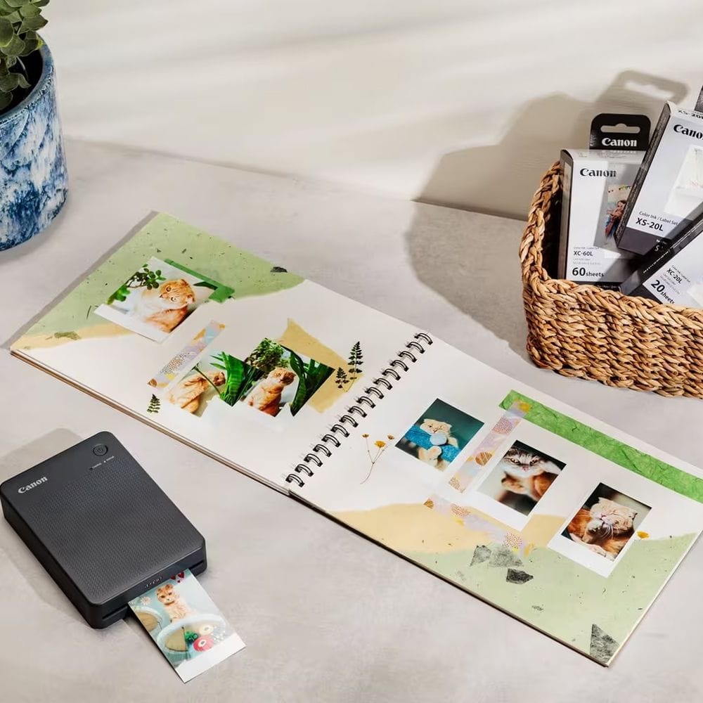 Canon SELPHY QX20 Portable Photo Printer, Wi-Fi Connectivity, Dye-Sublimation Printing, Smartphone Photo Printing & Borderless Square Photos | Terracotta Red - 4549292238464