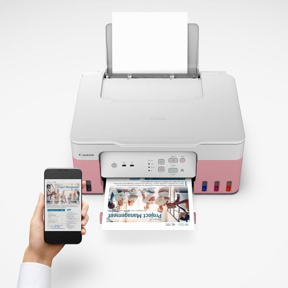 Canon PIXMA G3430 Ink Tank All-in-One Wireless Printer, Print Scan Copy, Refillable MegaTank System, Wi-Fi Connectivity & High Page Yield | Purple - 4549292233766