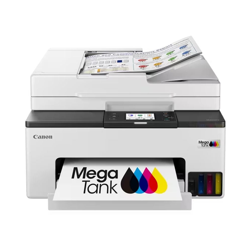 Canon MAXIFY GX2040 Ink Tank Printer, Print Scan Copy Fax, MegaTank Refillable System, Wi-Fi Connectivity & Auto Document Feeder | White - 4549292219739