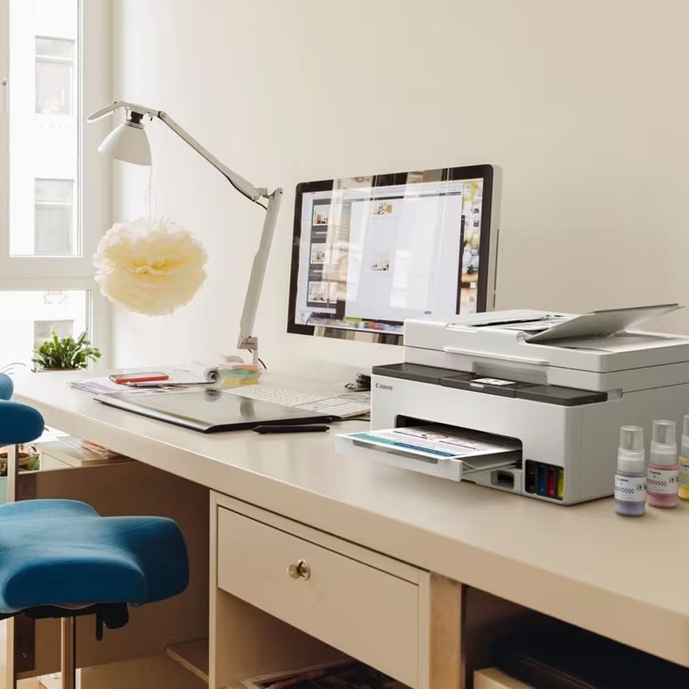 Canon MAXIFY GX2040 Ink Tank Printer, Print Scan Copy Fax, MegaTank Refillable System, Wi-Fi Connectivity & Auto Document Feeder | White - 4549292219739