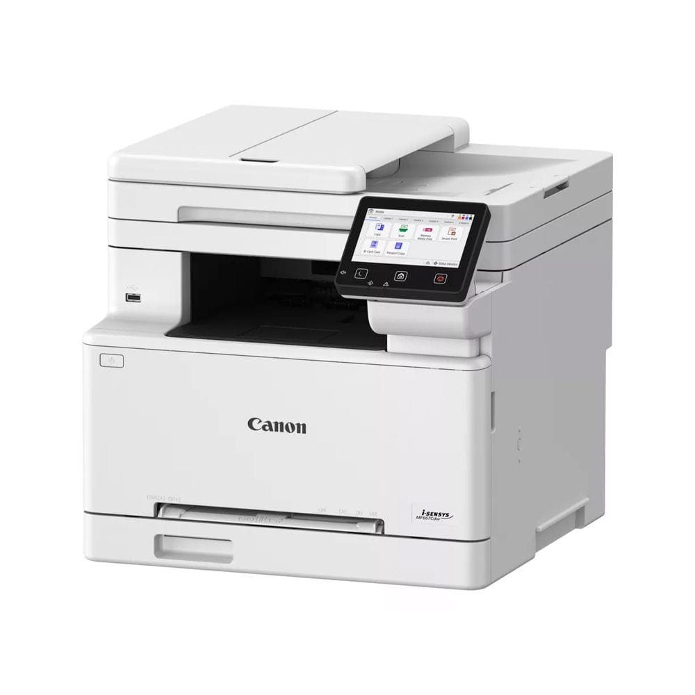 Canon i-SENSYS MF667Cdw Color Laser Multifunction Printer, Print Copy Scan Fax, 25ppm Print Speed, Duplex Printing & Wi-Fi Direct | White - 4549292241969