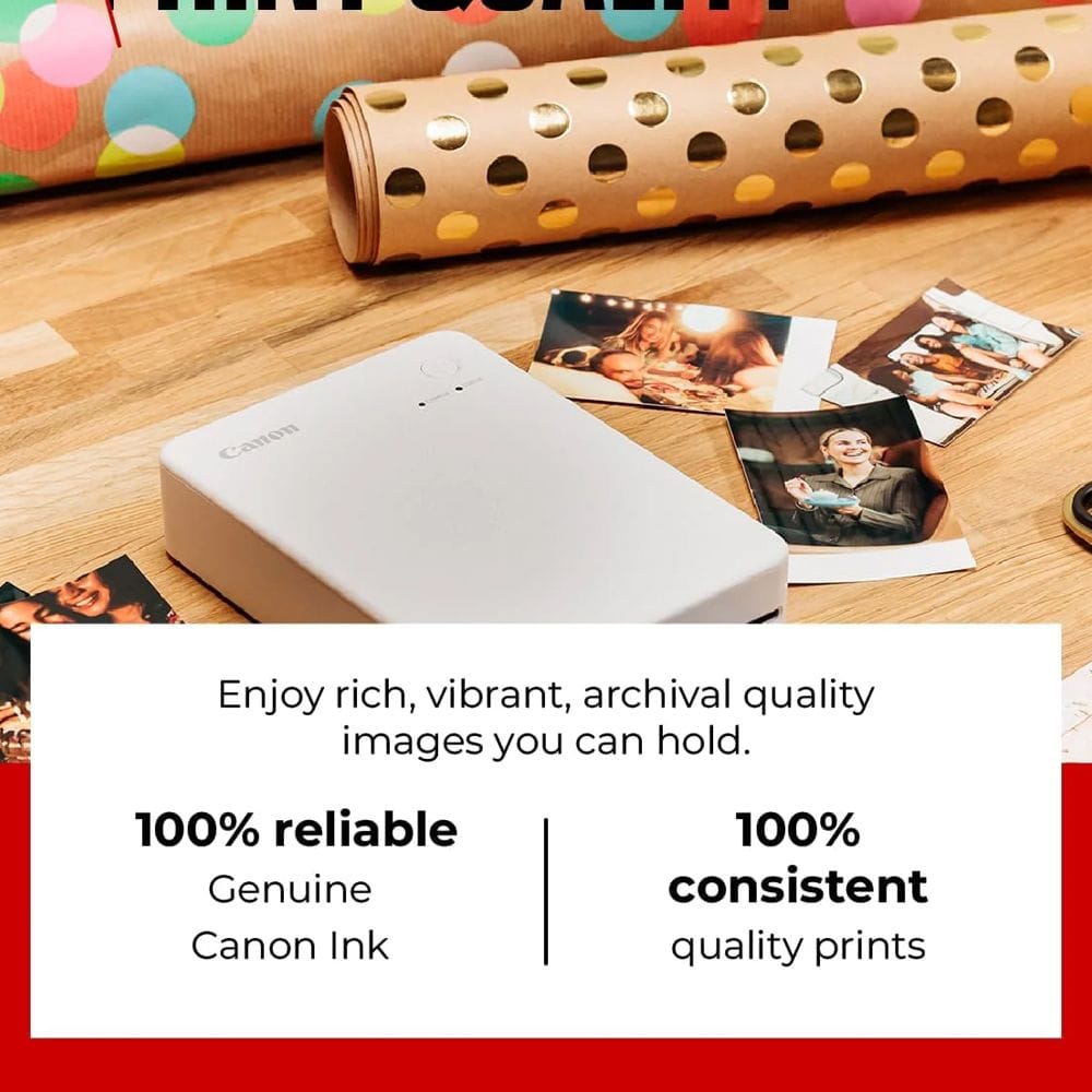 Canon XC-60L Sticky Back Photo Paper for SELPHY QX20, 60 Sheets, Card Size Labels, Water & Scratch Resistant, Instant-Dry Prints | White - 4549292238495