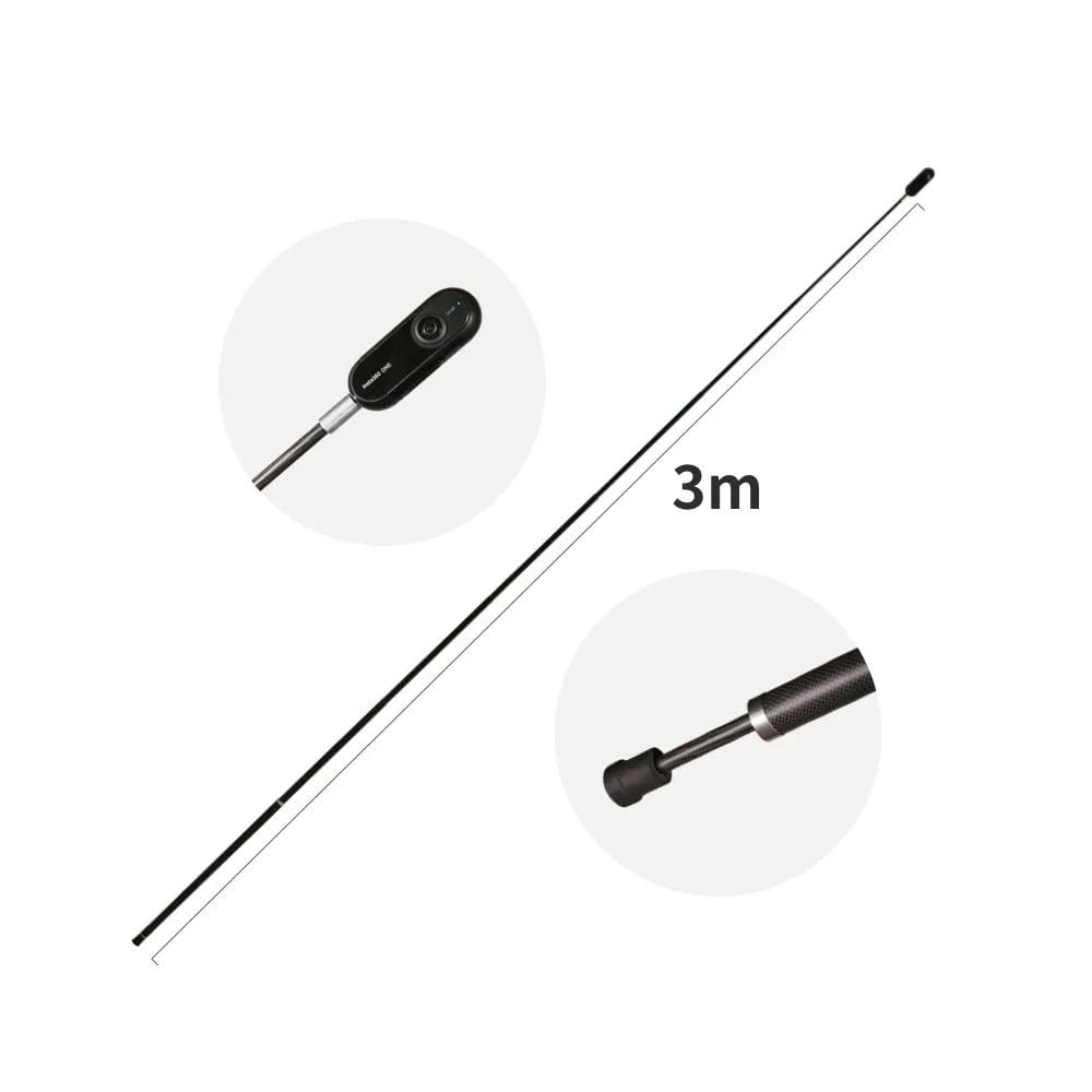 Insta360 Extended Edition Selfie Stick, 3m Carbon Fiber Selfie Stick, Invisible Selfie Stick Effect, Smooth Adjustable Length & Lightweight Design | Black - 6970357852611