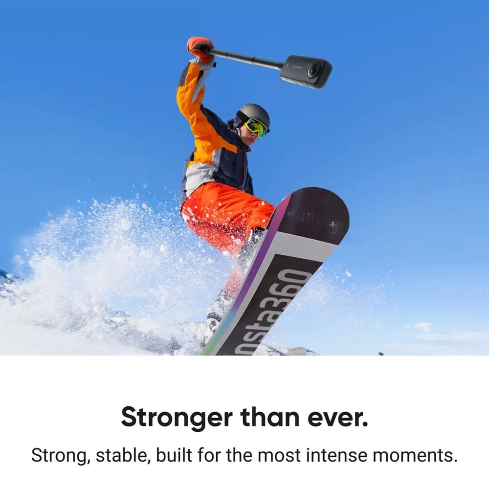 Insta360 Invisible Selfie Stick 114cm, Automatic Invisible Effect, Lightweight Portable Design, Durable Extension Pole & 360 Camera Compatibility | Black - 6970357854684