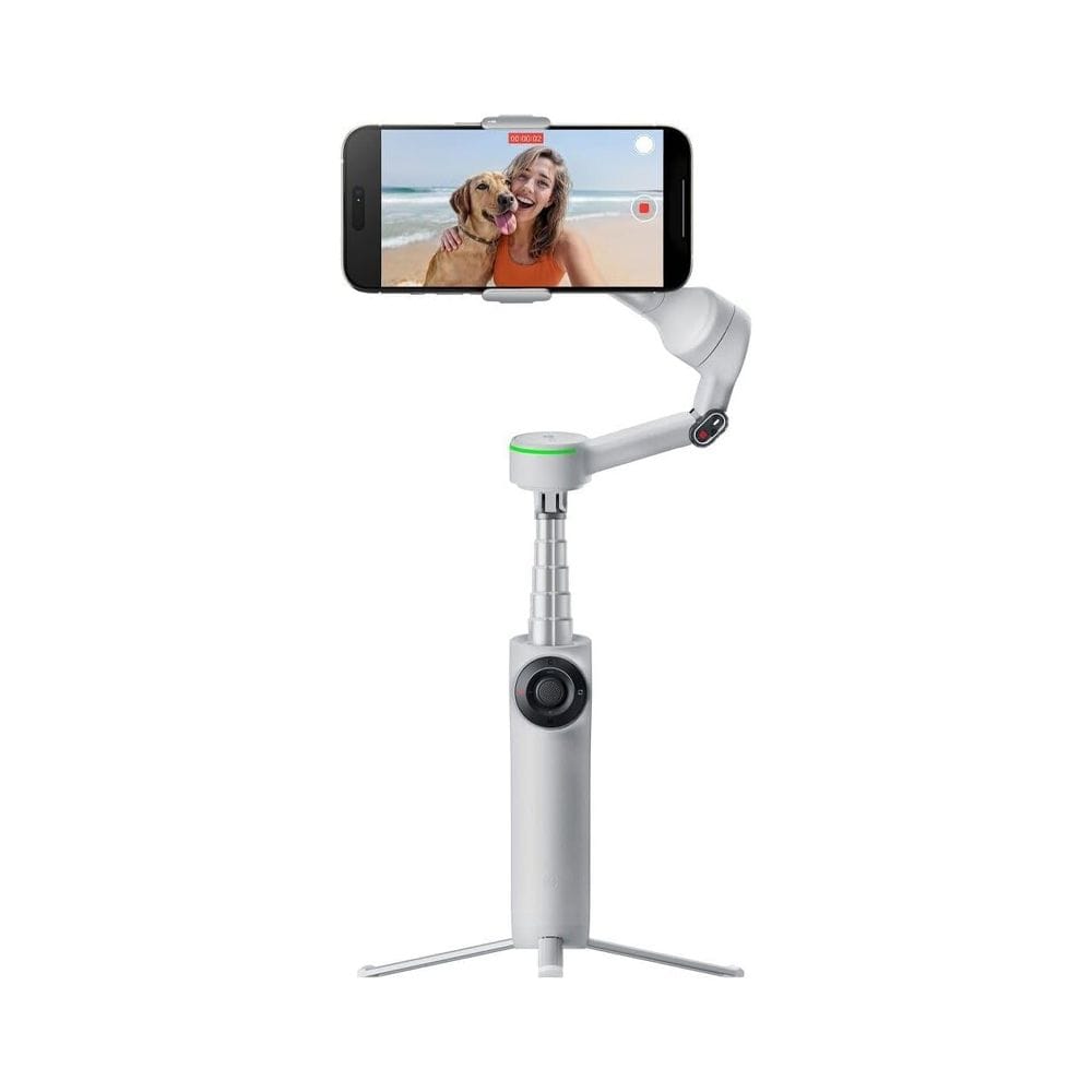 Insta360 Flow 2 Pro Creator Bundle Smartphone Gimbal, 3-Axis Stabilization, Deep Track 3.0, Built-In Selfie Stick & Tripod, Gesture Control | Stone Gray - 6970357859252