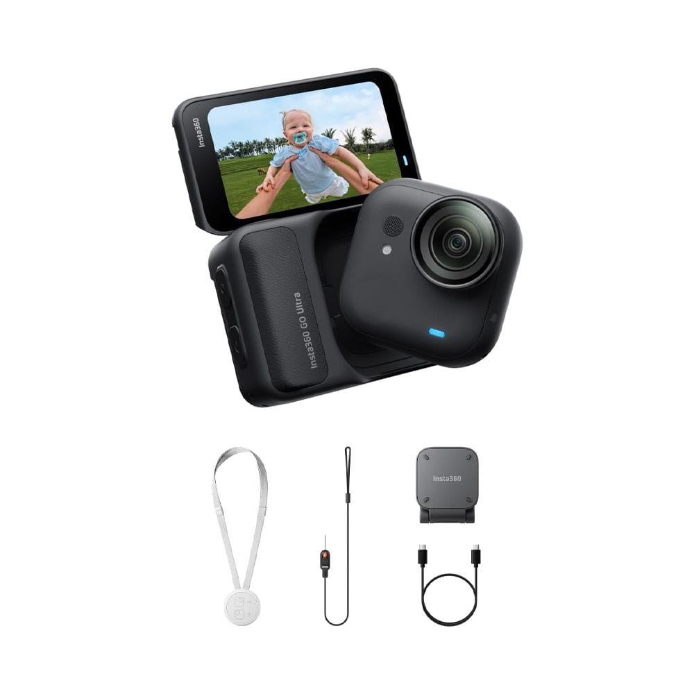 Insta360 GO Ultra Standard Bundle Action Camera, 4K HDR Video, 72MP Photos, AI-Powered Editing, Waterproof Design & Hands-Free POV Capture | Midnight Black - 6977644761045
