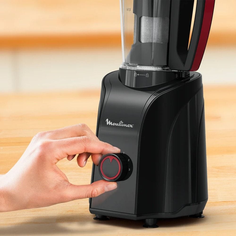 Moulinex 3 In 1 GringMax Indian Mixer Grinder, 1200W Max Locked Power Motor, 3 Speed Settings - Black - LM701827