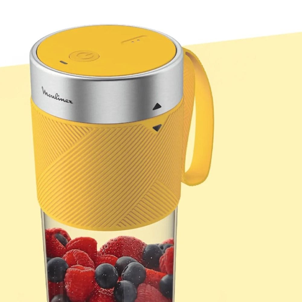 Moulinex Lightmix Portable Blender 300ml, Dishwasher Safe Jar, Powerful Battery, Incredible Results In Just 40 Seconds - Yellow - LM1C0210