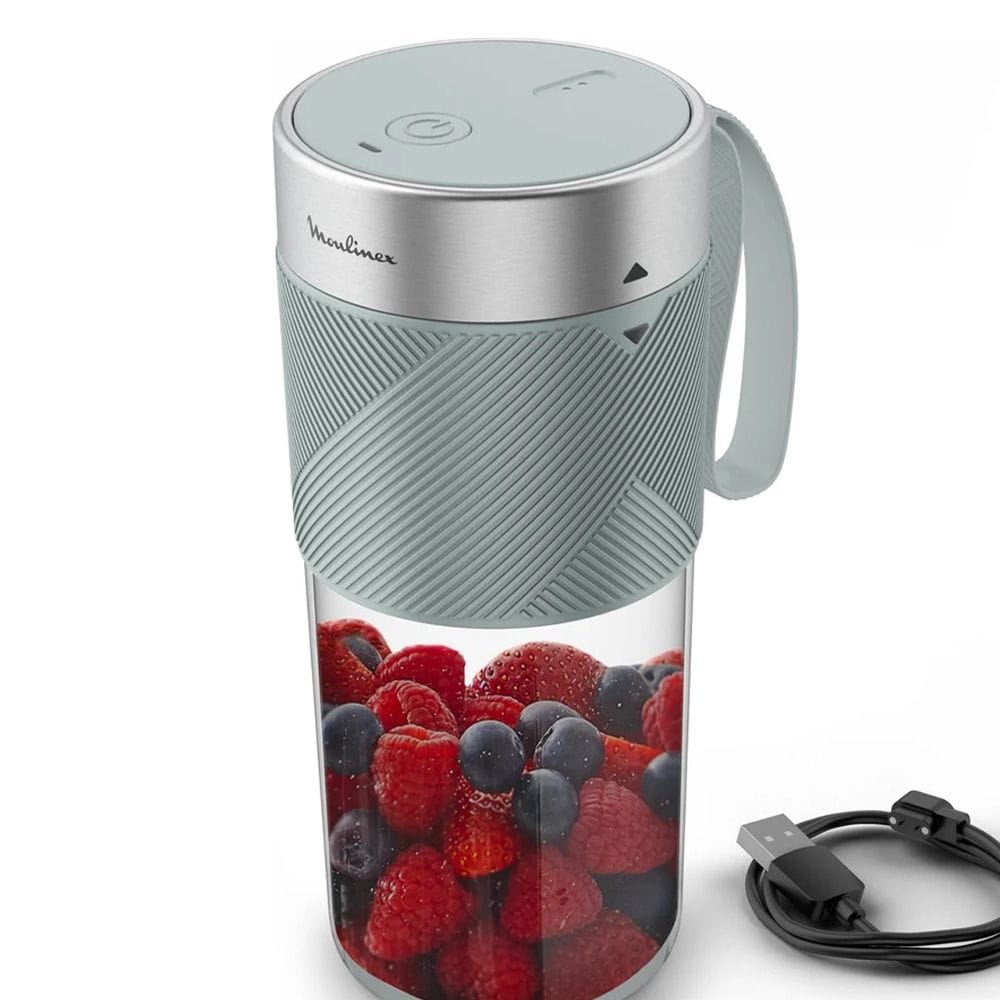 Moulinex Lightmix Portable Blender 300ml, Dishwasher Safe Jar, Powerful Battery, Incredible Results In Just 40 Seconds - Light Green - LM1C0410