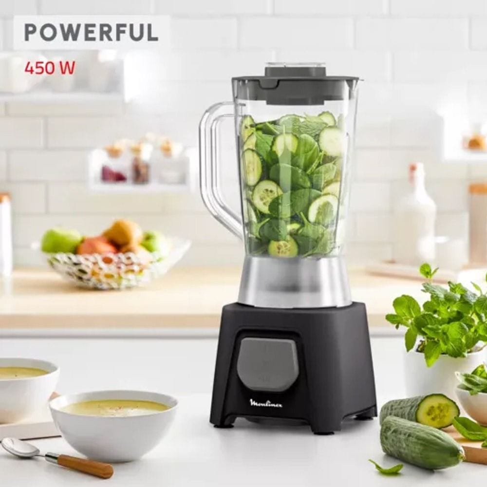 Moulinex Blendeo Blender 450W, 1.5L Capacity, Zelkrom Blades, 220-240V, 50/60Hz - Black - LM2B2828
