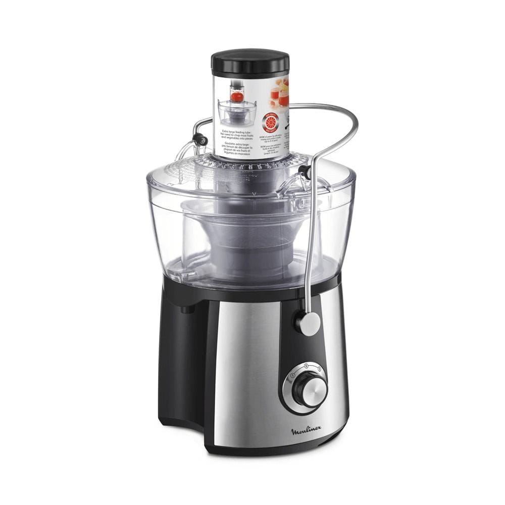 Moulinex Juice Express Juice Extractor 800W, 2L Capacity, Large Feeding Tube, Dual Speed - Silver - JU550D27