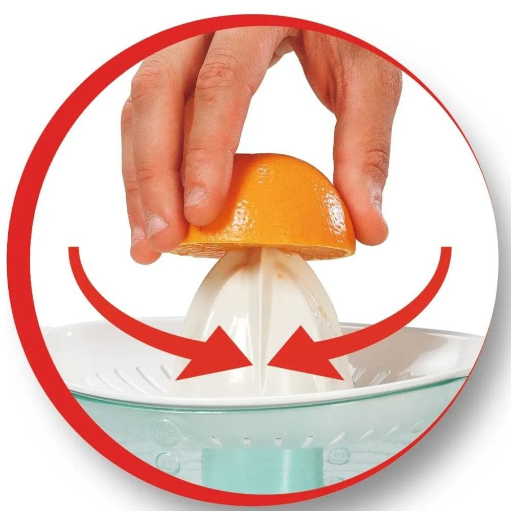Moulinex Vita Press Daily Juicer 25W, 1L Capacity, Double Rotating Cone, Automatic On-Off, 2 Filters - White - PC302B27