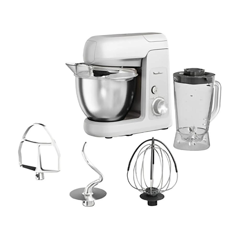 Moulinex Bake Partner Kitchen Machine 1100W 4.6L, Powerful Mixing Performance, Versatile Speed Settings, Durable Stainless Steel Bowl - White - QA521B27