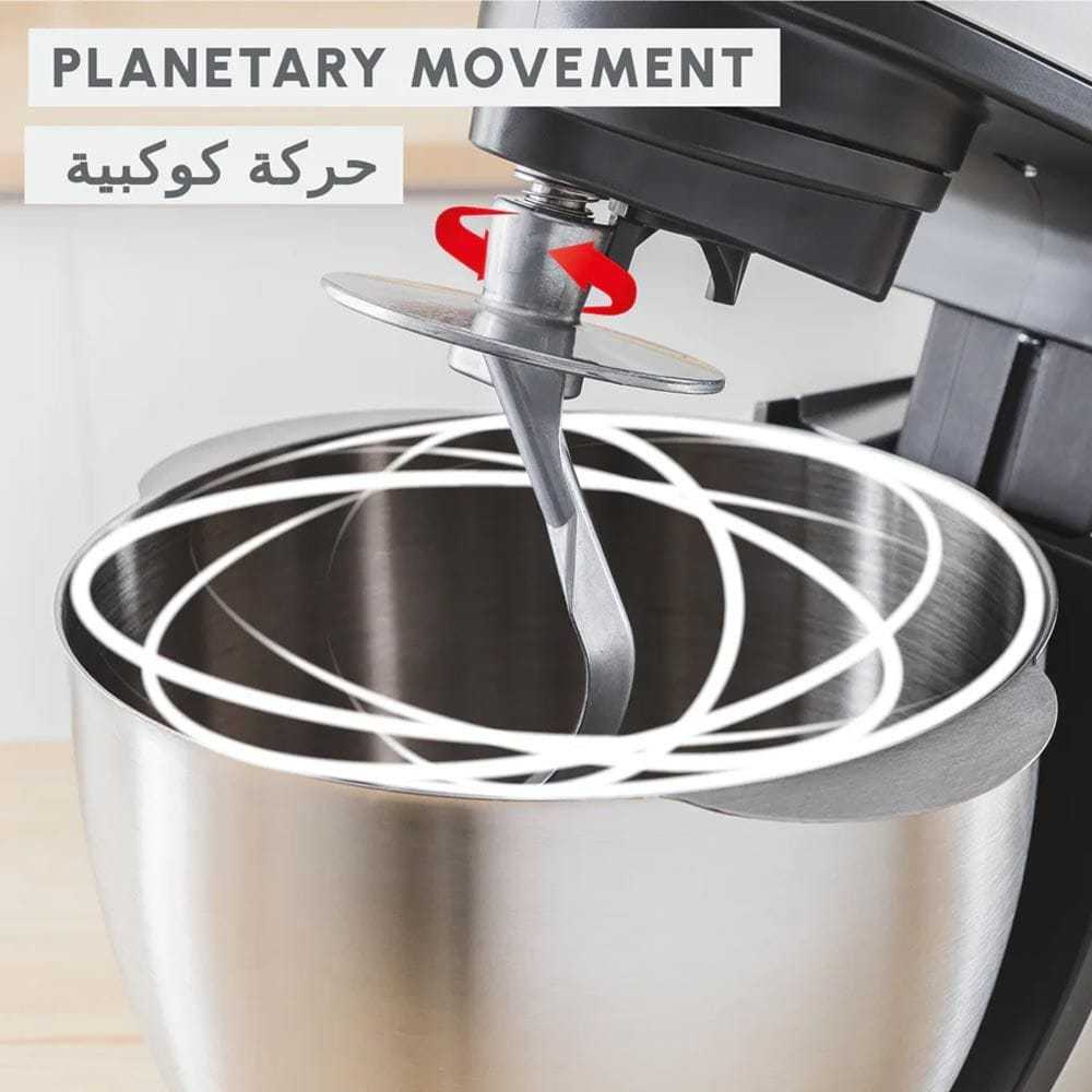 Moulinex Bake Partner Kitchen Machine 1100W 4.6L, Versatile Speed Settings, Powerful Motor, Spacious Mixing Bowl - Black - QA525827