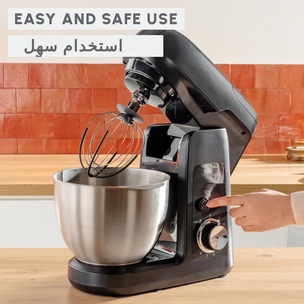 Moulinex Bake Partner Kitchen Machine 1100W 4.6L, Versatile Speed Settings, Powerful Motor, Spacious Mixing Bowl - Black - QA525827