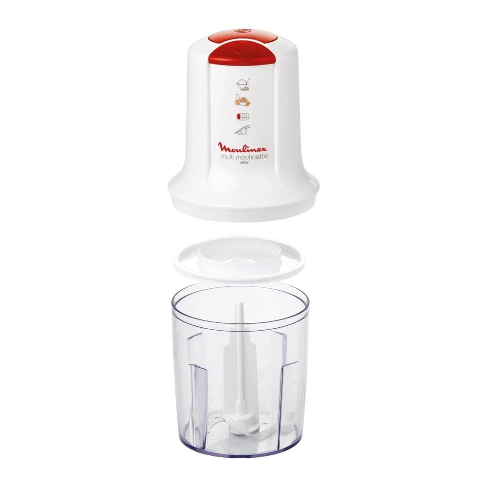 Moulinex Multi Moulinette 3 In 1 Mini Chopper 400W, 500ml Capacity, Intuitive 2-Speed Control, Stainless Steel Blades, Easy To Use - White - AT711161