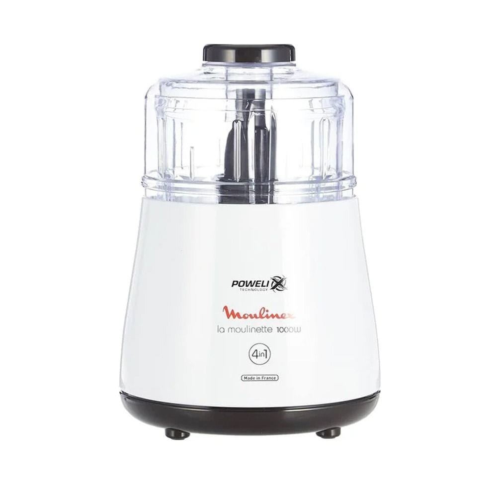 Moulinex Multi Moulinette 4 In 1 Chopper 1000W, 0.3L Capacity, Efficient And Powerful, Lightweight And Silent Motor, Easy To Use - White - DPA144