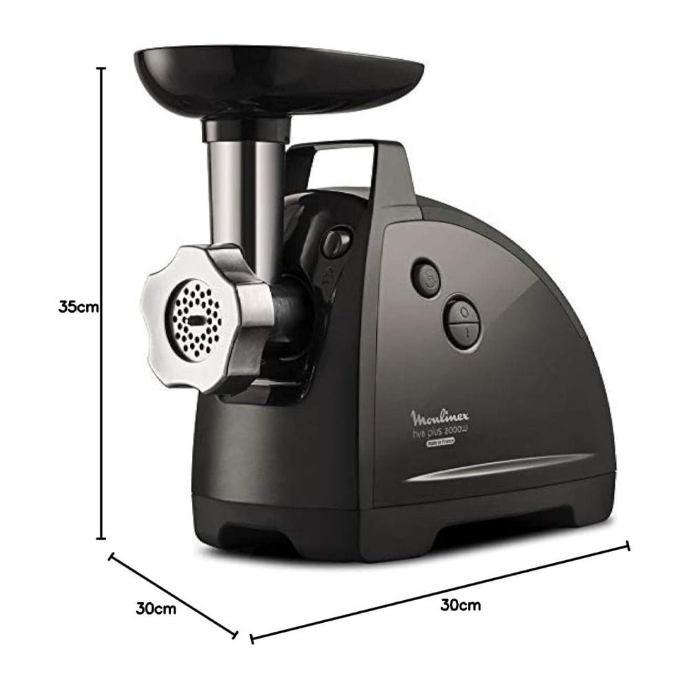 Moulinex HV8 Plus 4 In1 Meat Mincer 2000W, Stainless Steel, Versatile Functionality, Safe Reverse System, Easy To Use - Dark Grey - ME682827