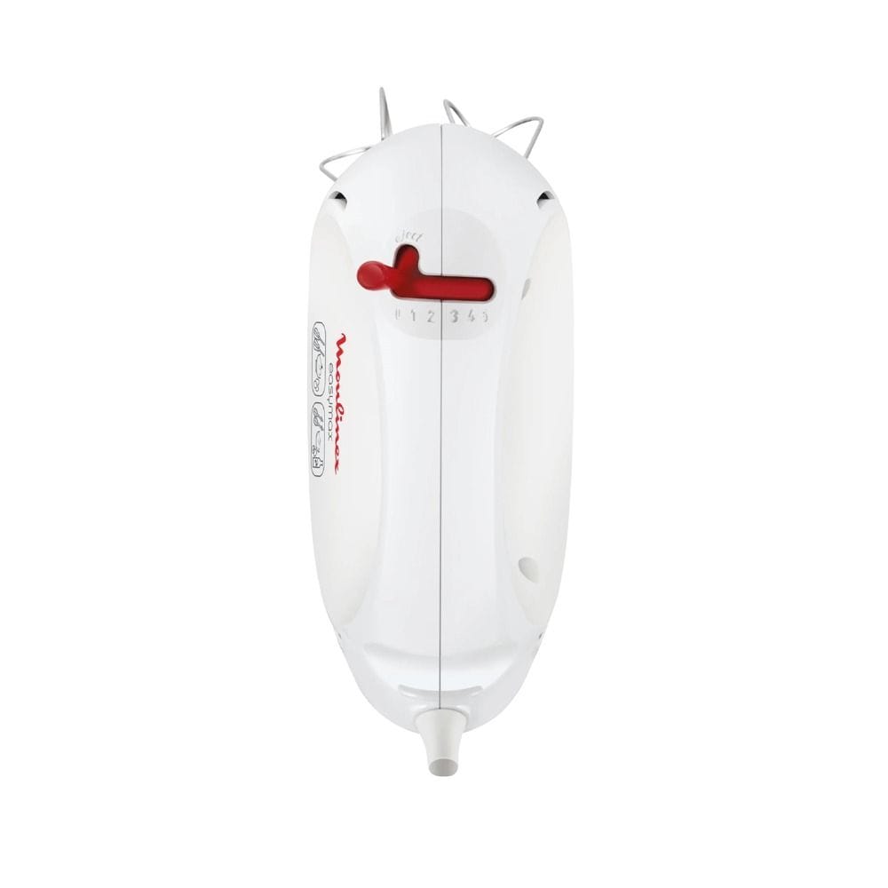 Moulinex Hand Mixer 200W, 2 Speed Setting, 2 Stainless Steel Whisks, Provides Quick Start And Stop Control, Designed For Mixing - White - HM250127