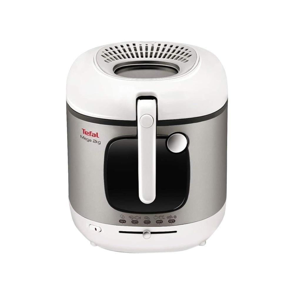 Moulinex Deep Fryer Mega XXL 3.3L, Large 2Kg Food Capacity, Powerful 1960W Performance, Non-Stick Coated Bowl, Automatic Lid Opening - Silver/Gray - AM480027