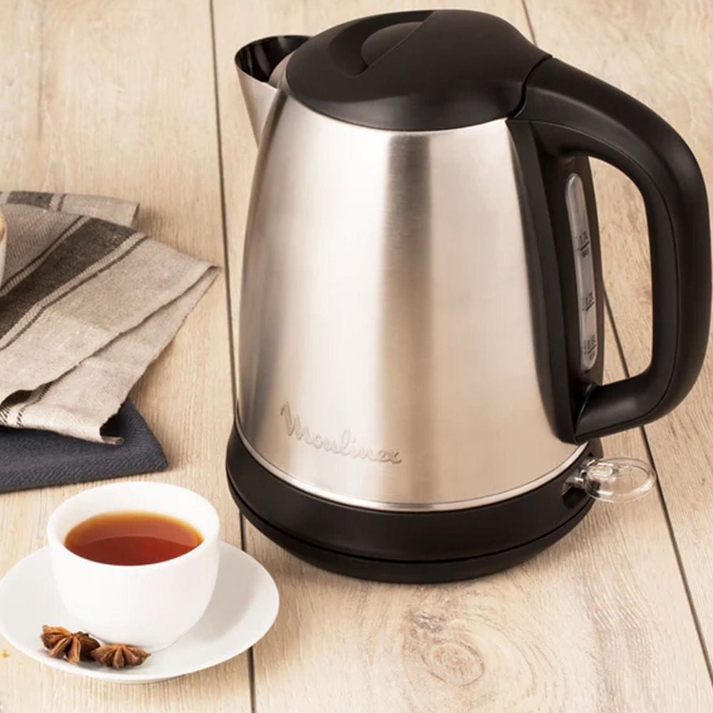 Moulinex Subito Select Electric Kettle 2400W, Capacity 1.7L, Removable Anti-scale Filter, 360° Rotational Base, Assisted Lid Opening - Silver - BY550D27