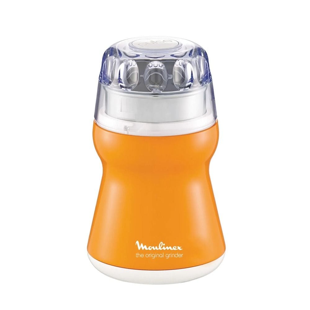 Moulinex Coffee Grinder 180W, Capacity 50g, 1-2-3 System, Transparent Lid, Easy Bowl Locking For Maximum Security, Easy To Use - Orange - AR110O27
