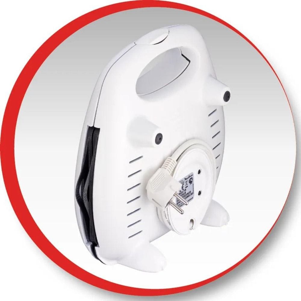 Moulinex Breaktime Sandwich Maker 700W, 3 Removable Non-Stick Coated Plates, Multifunction, Space Saving Storage - White/Red - SW612543