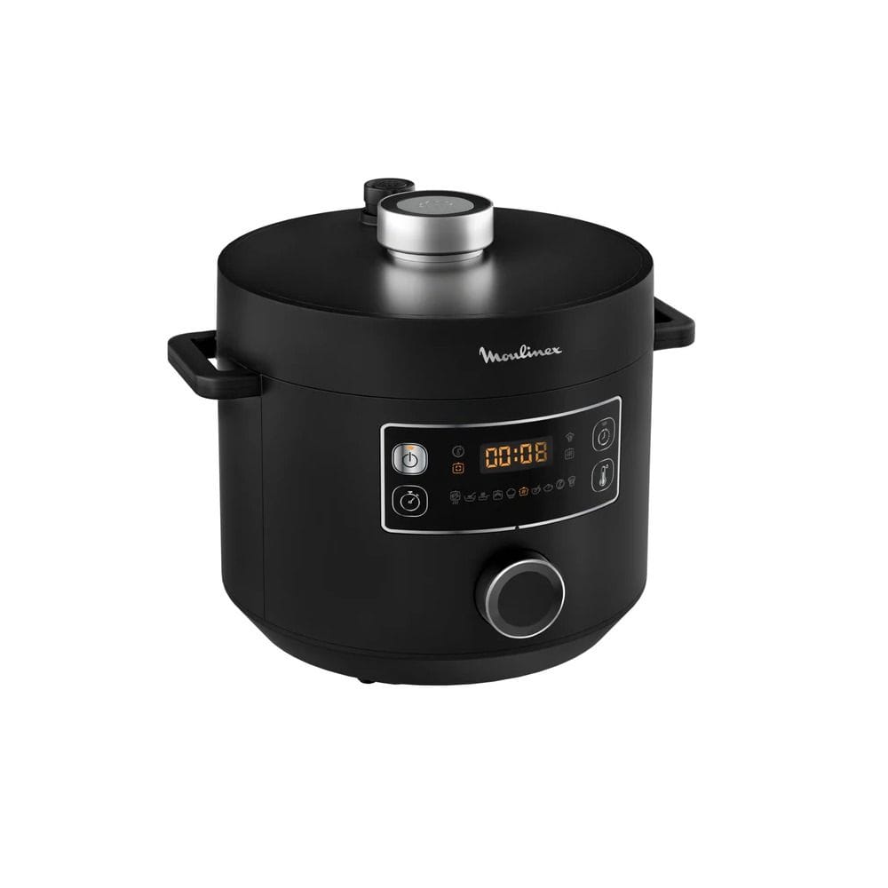 Moulinex Turbo Cuisine Fast Electric Pressure Cooker 5L, 10 Automatic Cooking Programs, Monitor Free Cooking - Black - CE753827