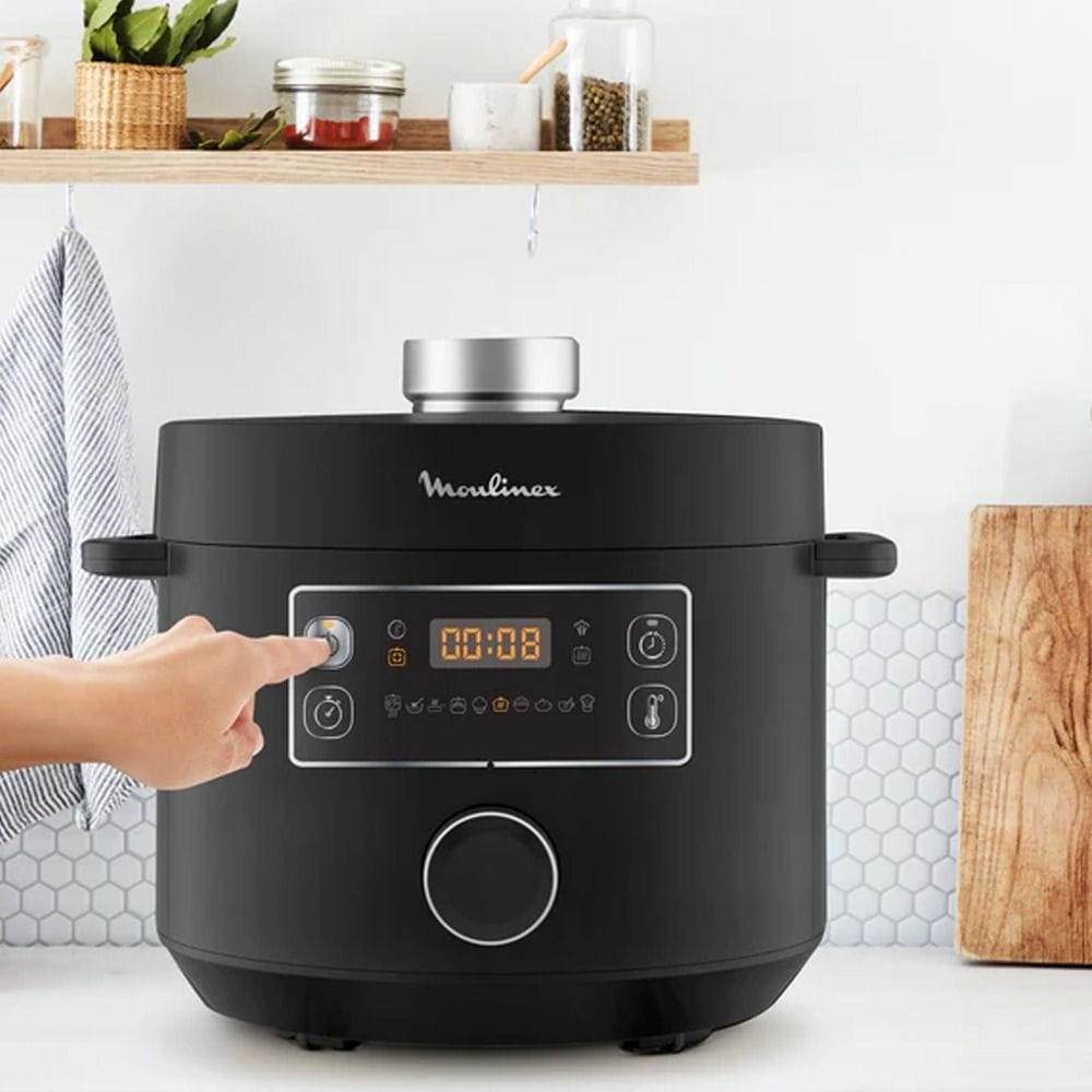 Moulinex Turbo Cuisine Fast Electric Pressure Cooker 5L, 10 Automatic Cooking Programs, Monitor Free Cooking - Black - CE753827