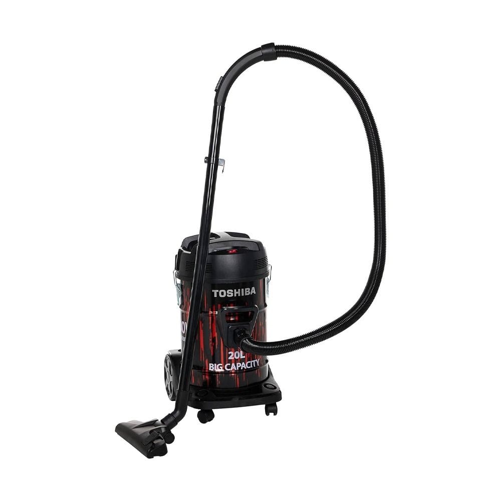 Toshiba Drum Type Vacuum Cleaner 1800W 20L, High Power Performance, Large Dust Capacity, Ergonomic And Adjustable Design - Black/Red - VC-DR180ABF