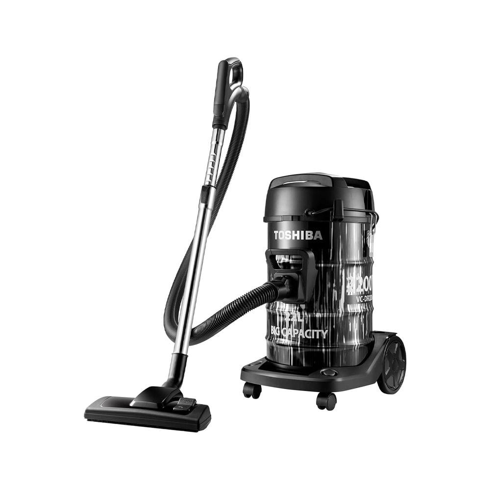 Toshiba Drum Type Vacuum Cleaner 2200W 22L, High Power Performance, Large Dust Capacity, Ergonomic And Adjustable Design - Black/Gray - VC-DR220ABF