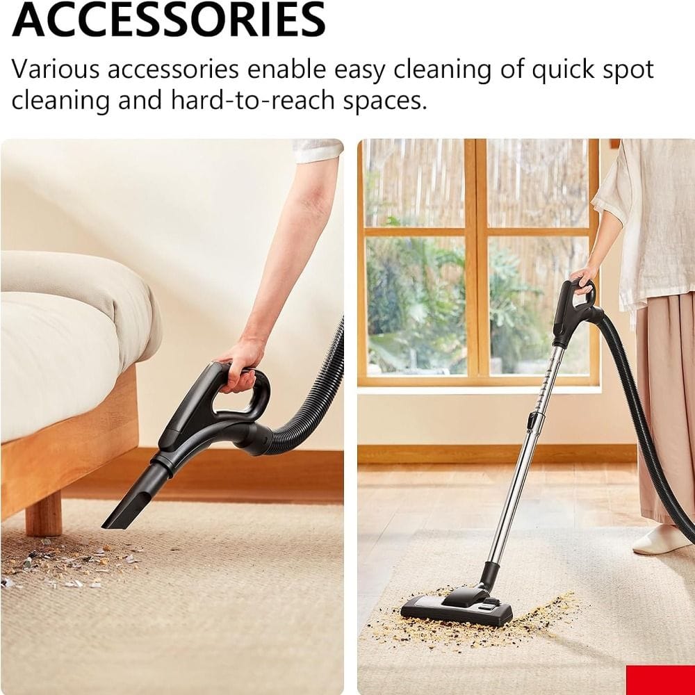 Toshiba Drum Type Vacuum Cleaner 2200W 22L, High Power Performance, Large Dust Capacity, Ergonomic And Adjustable Design - Black/Gray - VC-DR220ABF