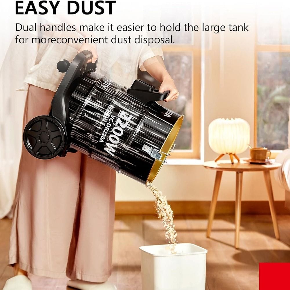 Toshiba Drum Type Vacuum Cleaner 2200W 22L, High Power Performance, Large Dust Capacity, Ergonomic And Adjustable Design - Black/Gray - VC-DR220ABF