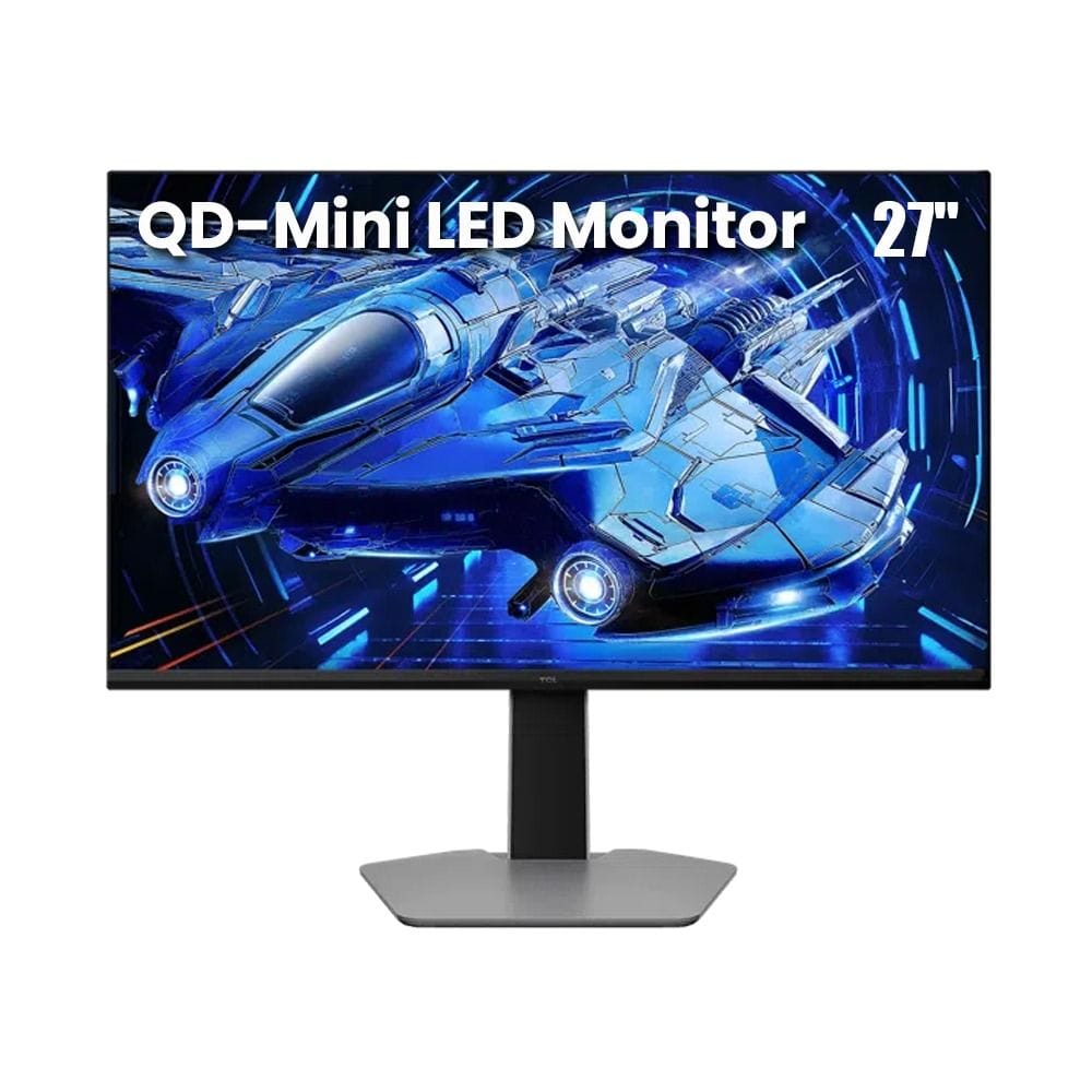 شاشة TCL QD Mini LED مقاس 27 بوصة، 180 هرتز، HDR 600 شمعة، تغطية ألوان 97% DCI-P3 - أسود - 27G64