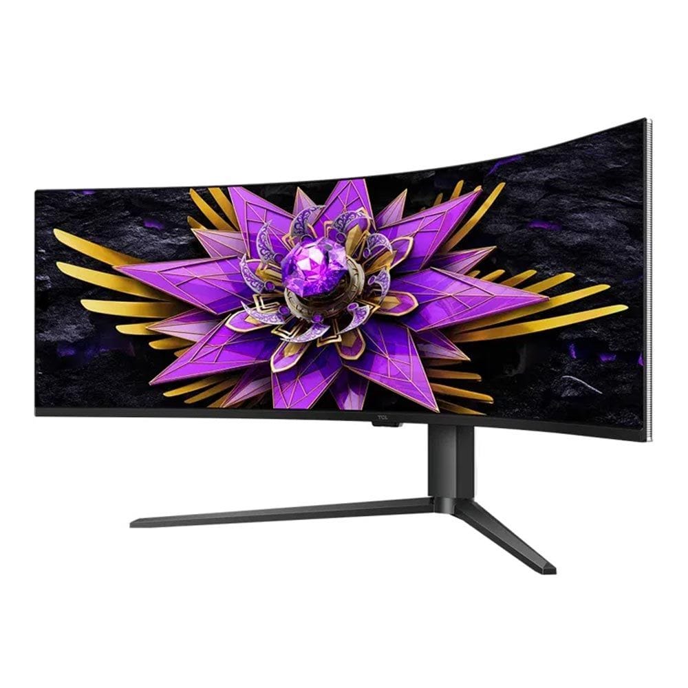 TCL Curved Dual 4K QD Mini LED Monitor 57 Inch, 98% DCI-P3 Ultra High Color Gamut, Rheinland Low Blue Light Certification - Black - 57R94